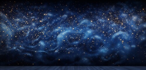 Cosmic starry night sky design on a 3D wall texture