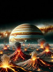 Volcanos on Io, Jupiter's Moon