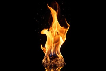 Fototapeta premium A fire on a black background