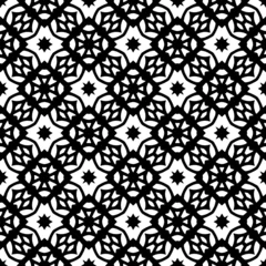 Foto op Canvas  Abstract Shapes.Vector seamless black and white pattern.Design element for prints, decoration, cover, textile, digital wallpaper, web background, wrapping paper, clothing, fabric, packaging, cards. © t2k4