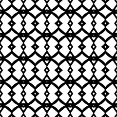 Fototapeta premium Abstract Shapes.Vector seamless black and white pattern.Design element for prints, decoration, cover, textile, digital wallpaper, web background, wrapping paper, clothing, fabric, packaging, cards.