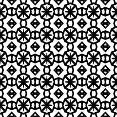 Abstract Shapes.Vector seamless black and white pattern.Design element for prints, decoration, cover, textile, digital wallpaper, web background, wrapping paper, clothing, fabric, packaging, cards.