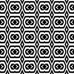 Abstract Shapes.Vector seamless black and white pattern.Design element for prints, decoration, cover, textile, digital wallpaper, web background, wrapping paper, clothing, fabric, packaging, cards.