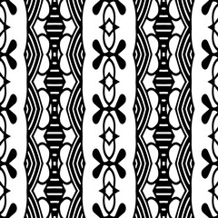 Fototapeta na wymiar Abstract Shapes.Vector seamless black and white pattern.Design element for prints, decoration, cover, textile, digital wallpaper, web background, wrapping paper, clothing, fabric, packaging, cards.