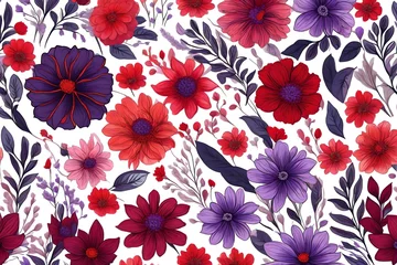 Möbelaufkleber seamless pattern with flowers © Aamir