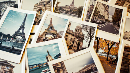 many polaroid photos from Europe vacation
