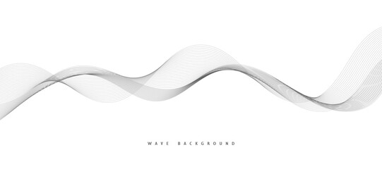 Lines for the background. Black stripes on a white background. Set of wavy lines. Multiple line waves. Creative line art. Grey waves with lines. Vector waves set. Curved wavy line, smooth stripe.