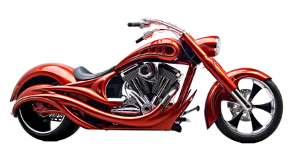 Cercles muraux Moto Big bike chopper motorcycle on transparent background PNG