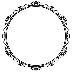 Black ornament circle frame