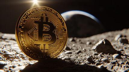 Bitcoin on the Moon - symbol of all time high price