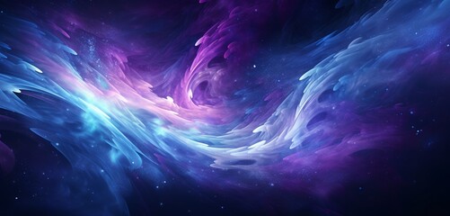 Abstract digital pixel design of a swirling galaxy in purple and blue on a 3D wall texture, highlighting abstract digital pixel design