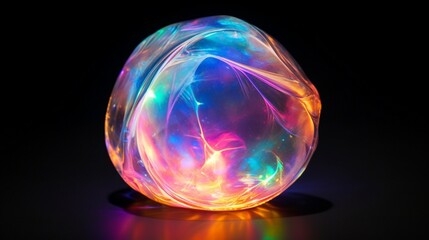 An 8K image of a luminous moonstone with its ethereal, iridescent play of colors