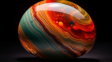 An exquisite, 8K image capturing the mesmerizing patterns and colors of a rare jasper gemstone