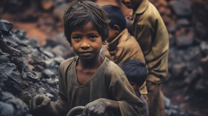 Children In Third World Country Working (Generative AI).