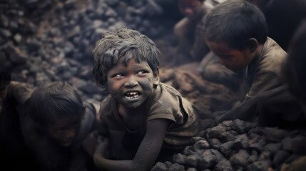 Children In Third World Country Working (Generative AI).