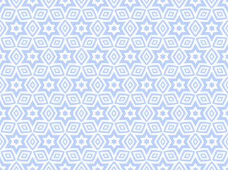 Abstract Seamless Geometric Light Blue and White Pattern.