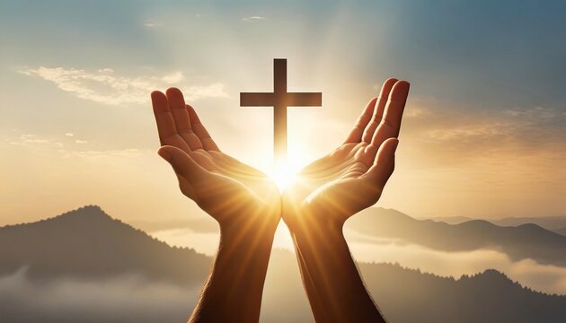 Palms open up to Receive Blessing or Worshipping with Faith in Religion - Presenting or Asking something from Above