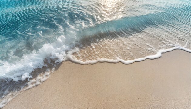 Blue Waves and Sandy Bliss - Vacation Banner with Copyspace