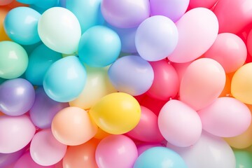 Fototapeta na wymiar Colorful pastel baloons macro textured banner