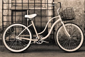 Gartenposter Vintage bicycle with basket © Dasha Petrenko