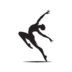 Fototapeta na wymiar Black Vector Dancing Silhouette - Expressive Dance Pose in Striking Silhouette 