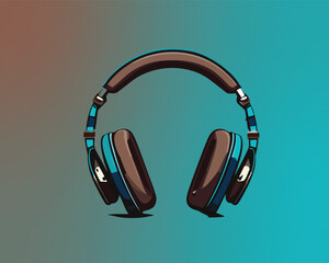 headphones isolated on colorful background