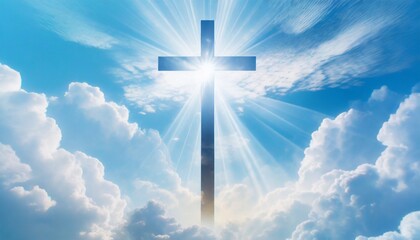 Christian Cross - Symbol of Christianity - Mourn or Funeral Background - Crucifixion of Jesus Christ