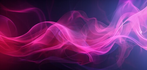 Mesmerizing neon light graffiti with swirling pink and grey smoke on a smoky 3D texture
