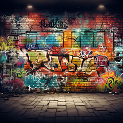 Graffiti on the wall background grunge urban street 