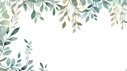 Obraz premium Floral frame with watercolor flowers, decorative flower background pattern, watercolor floral border background