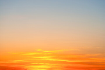 Sunset sky with sunset clouds and watercolor sky