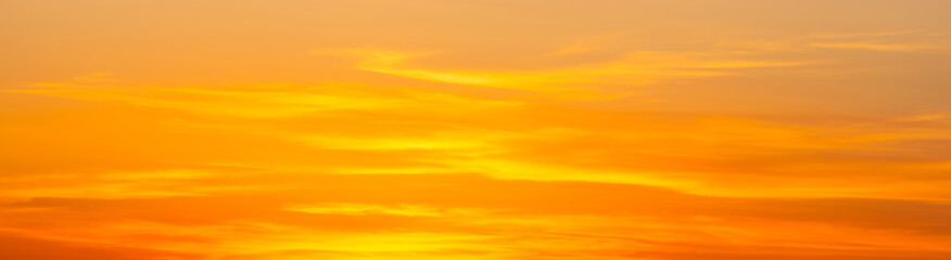 Sunset sky panorama with sunset clouds and watercolor sky