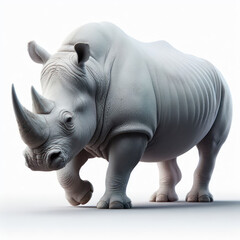 Obraz premium White rhinoceros, Rinoceronte blanco, rhino, african, wildlife, isolated White background.