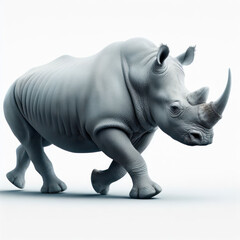 White rhinoceros, Rinoceronte blanco, rhino, african, wildlife, isolated White background.