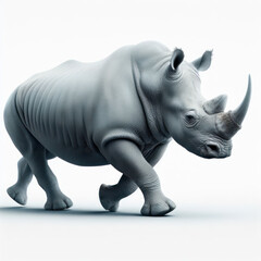 Obraz premium White rhinoceros, Rinoceronte blanco, rhino, african, wildlife, isolated White background.