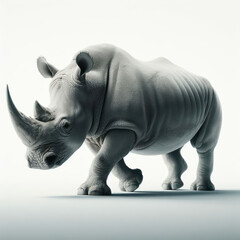 Obraz premium White rhinoceros, Rinoceronte blanco, rhino, african, wildlife, isolated White background.