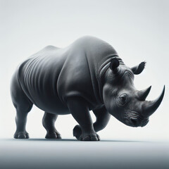black rhinoceros, rhino, Rinoceronte negro, Diceros bicornis, isolated White background
