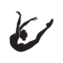 Vector Stock - Mesmerizing Silhouette of a Gymnast Dancer in Expressive Poses - Gymnast Silhouette
