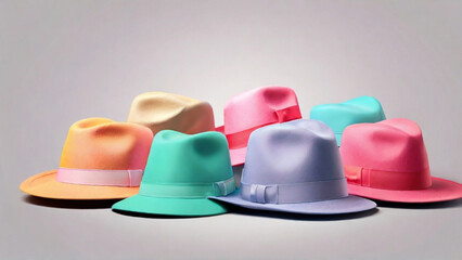 Fototapeta premium Hats Collection Headwear Accessories Fashion Style - Hat Day