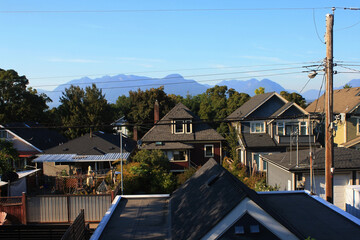 Daytime East Vancouver Aerial shot