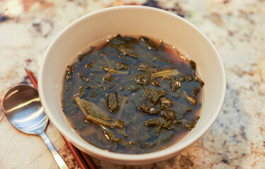Korean stew: colorful, healthy vegetables simmering in a traditional Korean pot, symbolizing nourishment and culture
