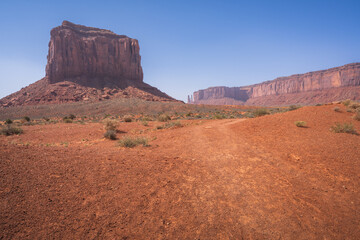 hiking the wildcat trail in monument valley, arizona, usa