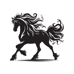 Intricate details and graceful lines converge in this captivating black horse silhouette vector, providing a stylish and versatile addition to your designs - vector stock.
