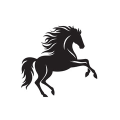 Obraz na płótnie Canvas Expressive and dynamic, this vector illustration showcases a black horse silhouette, injecting flair and energy into your design endeavors - vector stock. 