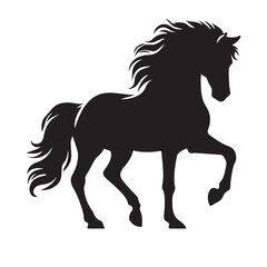 Majestic and refined, a black horse silhouette vector that brings a sense of regality to your design compositions - vector stock.
