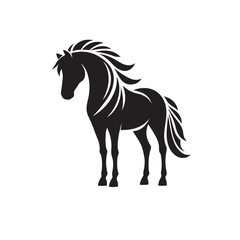 Obraz na płótnie Canvas Embodying strength and beauty, this black horse silhouette vector is a must-have for your design collection - vector stock. 