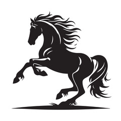 Obraz na płótnie Canvas Versatile black horse silhouette vector, ideal for adding a touch of elegance to a wide range of design applications - vector stock. 