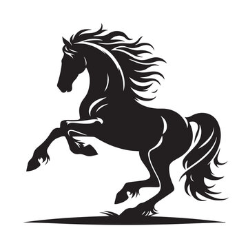 Versatile black horse silhouette vector, ideal for adding a touch of elegance to a wide range of design applications - vector stock.
