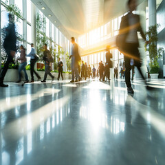 long expositor photo of a crowed space 