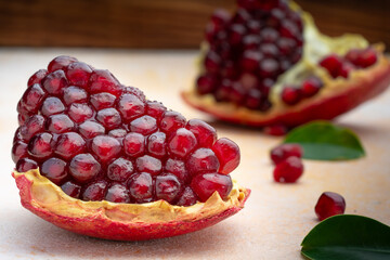 Ripe, red  and delicious pomegranate